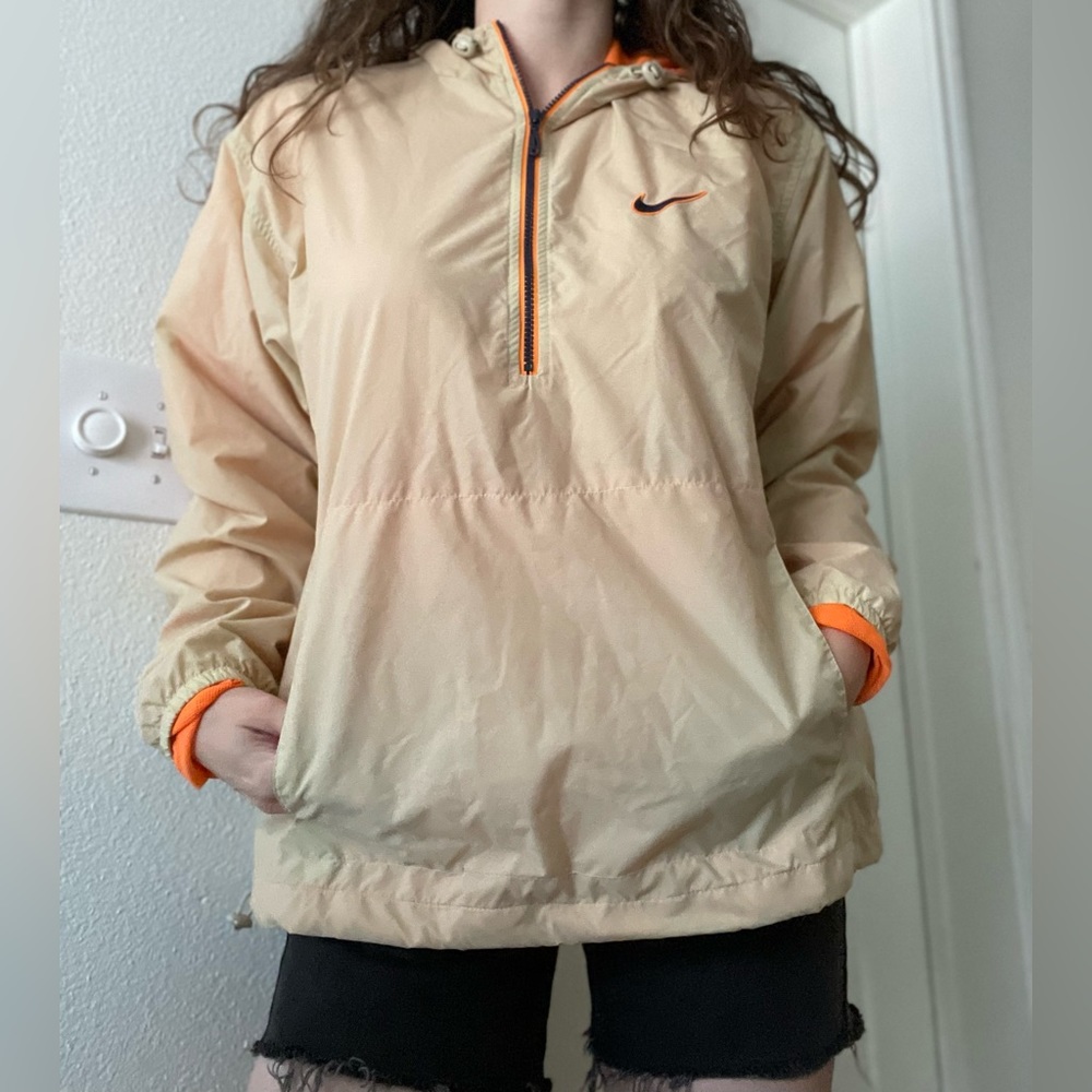 Vintage Nike Windbreaker Half Zip Jacket Size Medium Neon